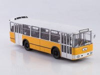 Масштабная модель 1:43 Опытный городской двухдверный автобус ЛАЗ-698, желтый, белый (ModelPro)