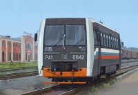 Масштабная модель 1:87 Автомотриса РА1-0042 (рельсовый автобус, тип 1), с журналом №30 (Наши Поезда. Modimio)