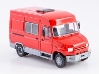 Масштабная модель 1:43 Полукапотный грузопассажирский автобус (фургон) "Бычок" ЗиЛ-5301НС, красный (ModelPro)