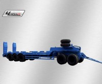 Сборная модель 1:43 Российский пятиосный прицеп-тяжеловоз ЧМЗАП-83992 для перевозки спецтехники (Клен)