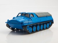 Масштабная модель 1:43 Гусеничный транспортер-тягач ГТ-Т с тентом, синий, Автоистория (АИСТ)