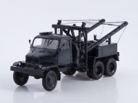 Масштабная модель 1:43 Чехословацкий трехосный полноприводный эвакуатор Praga V3S AV-3, черный, Автоистория (АИСТ)