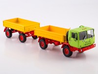 Масштабная модель 1:43 Сельскохозяйственный самосвальный автопоезд КАЗ-4540 "Колхида" с прицепом ГКБ-8535, Автоистория (АИСТ)