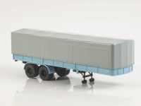 Масштабная модель 1:43 Советский двухосный бортовой полуприцеп с тентом МАЗ-5205, голубой, Автоистория (АИСТ)