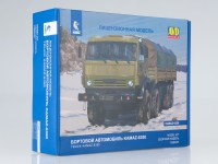Сборная модель 1:43 Российский полноприводный бортовой автомобиль 8х8 Мустанг КамАЗ-6350 с тентом (AVD Models)