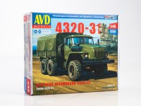 Сборная модель 1:43 Полноприводный бортовой грузовик с тентом из Миасса 6х6 -4320-31, поздний, двиг. ЯМЗ (AVD Models)