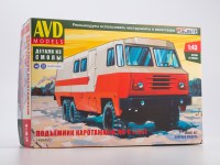 Сборная модель 1:43 Подъемник каротажный ПК-С на шасси КрАЗ-255Б (AVD Models, смола)