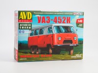 Сборная модель 1:43 Опытный микроавтобус 6х6 УАЗ-452К (AVD Models, смола)