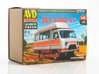 Сборная модель 1:43 Кемпер на шасси УАЗ-3303-01 (AVD Models, смола) 
