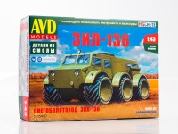 Сборная модель 1:43 Опытный снегоболотоход 6х6 ЗиЛ-136 (AVD Models, смола)