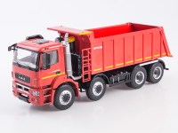 Масштабная модель 1:43 Четырехосный дорожный самосвал 8х4 КАМАЗ-65801-68, кабина К4, красный, Start Scale Models (SSM)