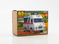 Сборная модель 1:43 Опытный медицинский автомобиль УАЗ-САРЗ-2925 (AVD Models, смола)