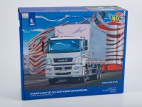Сборная модель 1:43 Трехосный бортовой грузовой автомобиль КАМАЗ-65207-87 S5 с тентом (AVD Models)