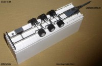 Комплект для сборки: металлическая модель 1:43 Трехосный низкорамный бортовой прицеп-тандем МАЗ-837320-3015 с тентом и передним щитом (Клен)