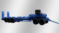Сборная модель 1:43 Пятиосный отечественный прицеп-тяжеловоз ЧМЗАП-83992 для перевозки спецтехники (Клен) 
