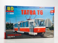 Сборная модель 1:43 Чехословацкий трехдверный трамвай Татра Т6, Tatra T6 (AVD Models)