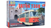 Сборная модель 1:43 Чехословацкий трехдверный трамвай Татра Т3, TatraT3 (AVD Models)