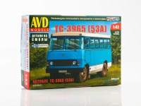 Сборная модель 1:43 Мелкосерийный автобус ТС-3965 (53А) на шасси Горький-53А (AVD Models, смола)