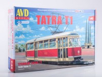 Сборная модель 1:43 Чехословацкий трехдверный трамвай Татра Т1, TatraT1 (AVD Models)