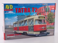 Сборная модель 1:43 Чехословацкий трехдверный трамвай Татра Т2, TatraT2 (AVD Models)