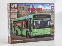 Сборная модель 1:43 Современный городской автобус МАЗ-103, рестайлинг (AVD Models)