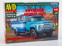 Сборная модель 1:43 Опытный автобус Курганский-4259 на шасси ЗиЛ-130Г-76 (AVD Models, смола)