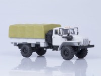 Масштабная модель 1:43 Двухосный бортовой вездеход 4х4 из Миасса -43206, ранний, с тентом, свтело-серый, Автоистория (АИСТ)