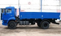 КамАЗ-43253 с бортовой платформой позднего образца (Борта 5 ребер, 730 мм), синий
