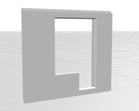 Модель, элемент диорамы 1:87 Панель стеновая, с балконной дверью, размер 3185х2810х350 мм (Демидовъ)