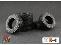 Комплект шин (покрышек) 1:50 Michelin X-Line/Continental Conti Hybrid с низким профилем, для моделей грузовиков 4х2 (Маэстро Моделс)