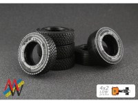 Комплект шин (покрышек) 1:50 Michelin X-Line/Continental Conti Hybrid с низким профилем, для моделей грузовиков 4х2 (Маэстро Моделс)