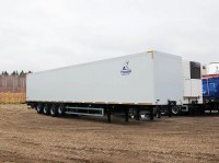 Сборная модель 1:43 Четырехосный изотермический полуприцеп-фургон Тонар R4-16V, модель -97854, длина 16,5 метров, для современных седельных тягачей (Клен)