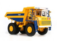 Масштабная модель 1:50 Карьерный самосвал БелАЗ-7547, желтый, синий (Дилерская модель)