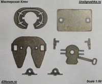 Комплект для сборки: металлическое седло Jost JSK 38C1 1:50 для современных седельных тягачей (Клен)
