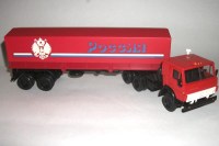 Коллекционная масштабная модель 1:43 КамАЗ-5410 с полуприцепом с тентом