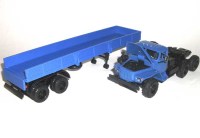 Коллекционная масштабная модель 1:43 Урал-44202 с полуприцепом ОдАЗ-9370 синий (Элекон)