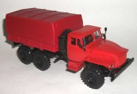Коллекционная масштабная модель 1:43 Урал-4320 с тентом, красный (Элекон)