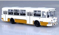 Коллекционная масштабная модель 1:43 Автобус ЛИАЗ-677М городской, бело-желтый (Советский Автобус)