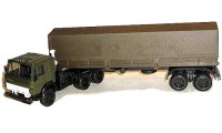Коллекционная масштабная модель 1:43 КамАЗ-5410 с полуприцепом с тентом, хаки (Элекон)
