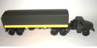 Коллекционная масштабная модель 1:43 Урал-44202 хаки с полуприцепом ОдАЗ-9370 с тентом (Элекон)