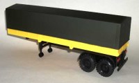 Коллекционная масштабная модель 1:43 Полуприцеп ОдАЗ-9370, односкатные колеса, оранж, тент (Элекон)