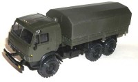 Коллекционная масштабная модель 1:43 КамАЗ-4310 спальник, выс. крыша, с тентом, хаки (Элекон)