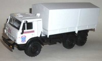 Коллекционная масштабная модель 1:43 КамАЗ-43105 со спальником, с тентом, МЧС (Элекон)