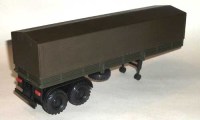 Коллекционная масштабная модель 1:43 Полуприцеп ОдАЗ-9370 односкатные колеса, тент, хаки (Элекон)