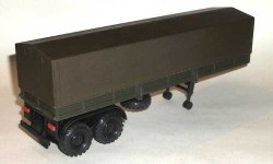 Коллекционная масштабная модель 1:43 Полуприцеп ОдАЗ-9370 односкатные колеса, тент, хаки (Элекон)
