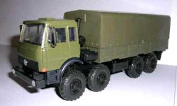 Коллекционная масштабная модель 1:43 Грузовой автомобиль Урал 532301 с тентом, хаки (Промтрактор)