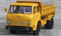 Коллекционная масштабная модель 1:43 Грузовой автомобиль МАЗ-503В желтый (Наш Автопром)