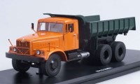 Коллекционная масштабная модель 1:43 Самосвал КрАЗ-256Б1 оранжево-зеленый (SSM)
