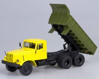 Коллекционная масштабная модель 1:43 Самосвал КрАЗ-256Б1 желтый, зеленый (Автоистория)