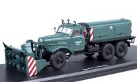 Коллекционная масштабная модель 1:43 Шнекороторный снегоуборщик Д-470 на шасси ЗИЛ-157Е зелёный (SSM